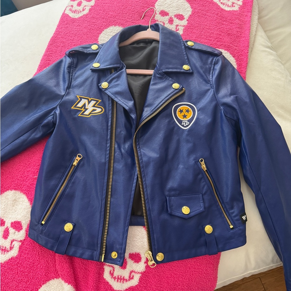 Blue Women's Moto Jacket